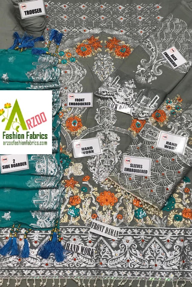 Imrozia Chiffon Embroidered 2021 with Chiffon Emb Dupatta, Silk Trouser
