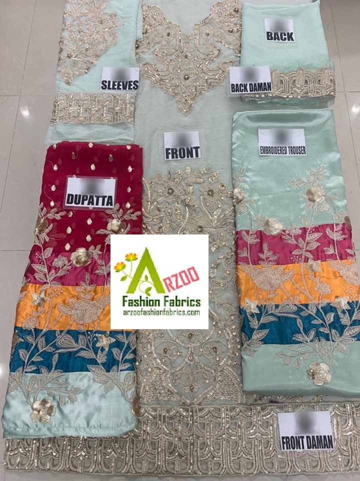 Imrozia Chiffon Embroidered 2020 with Chiffon Emb Dupatta, Silk Emb Trouser (3Pc)