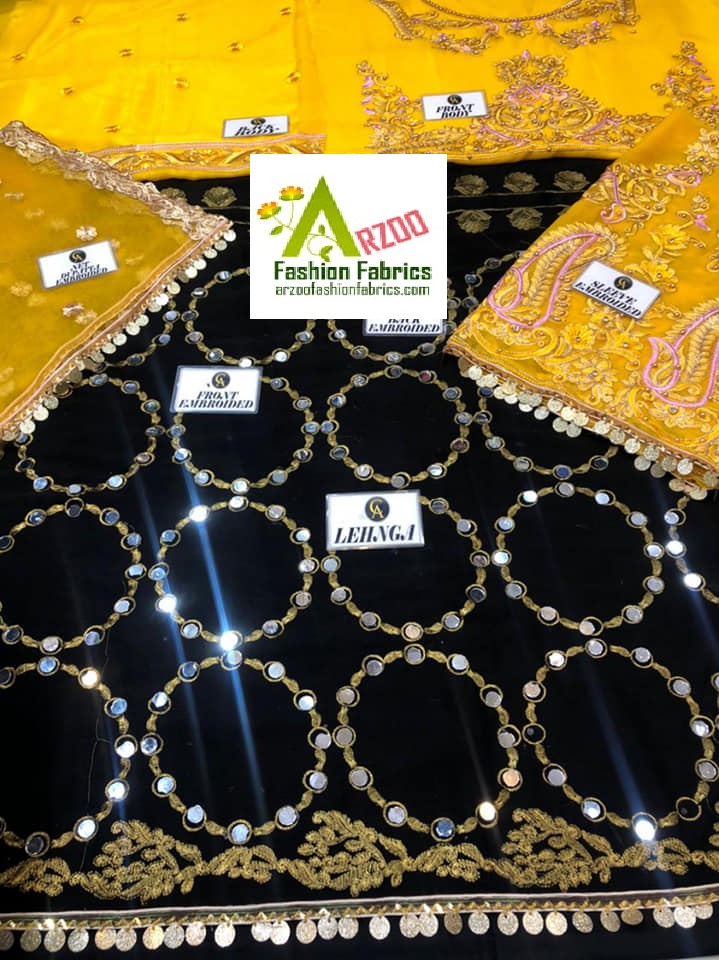 Kashee's Bridal Chiffon Embroidered 2021 with Ne Emb Dupatta (3Pc)