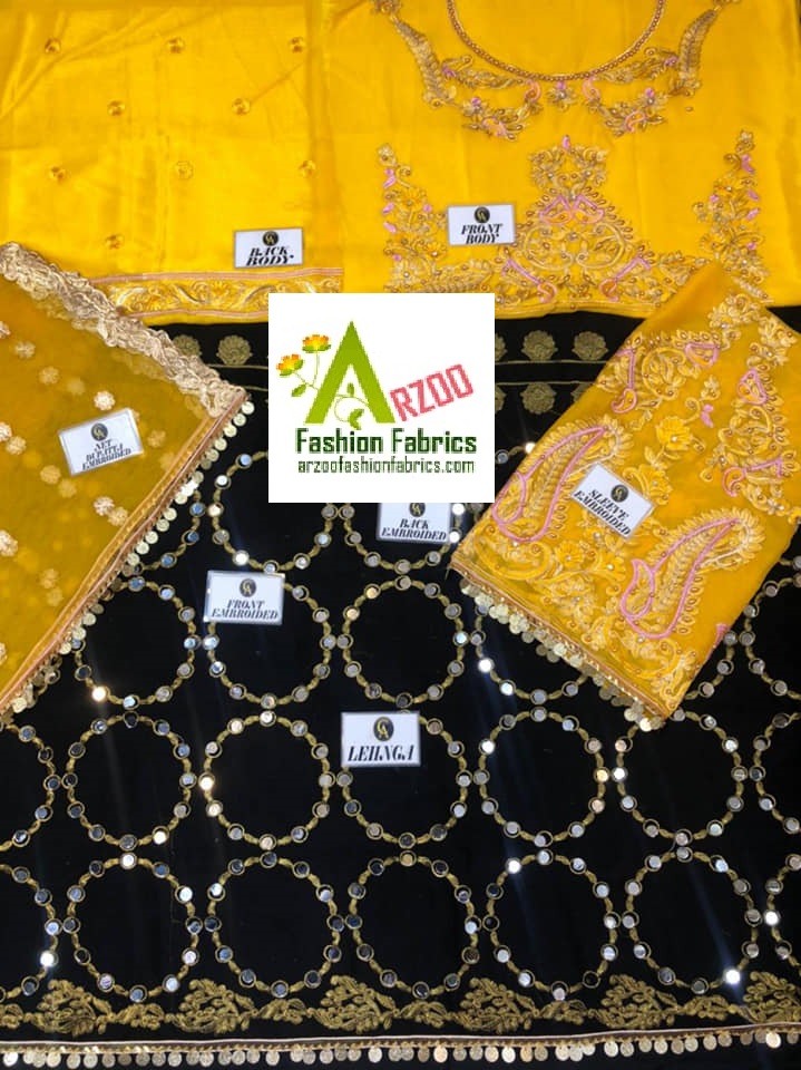 Kashee's Bridal Chiffon Embroidered 2021 with Ne Emb Dupatta (3Pc)