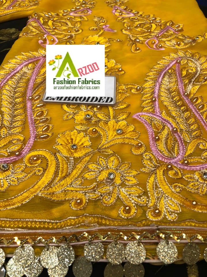 Kashee's Bridal Chiffon Embroidered 2021 with Ne Emb Dupatta (3Pc)