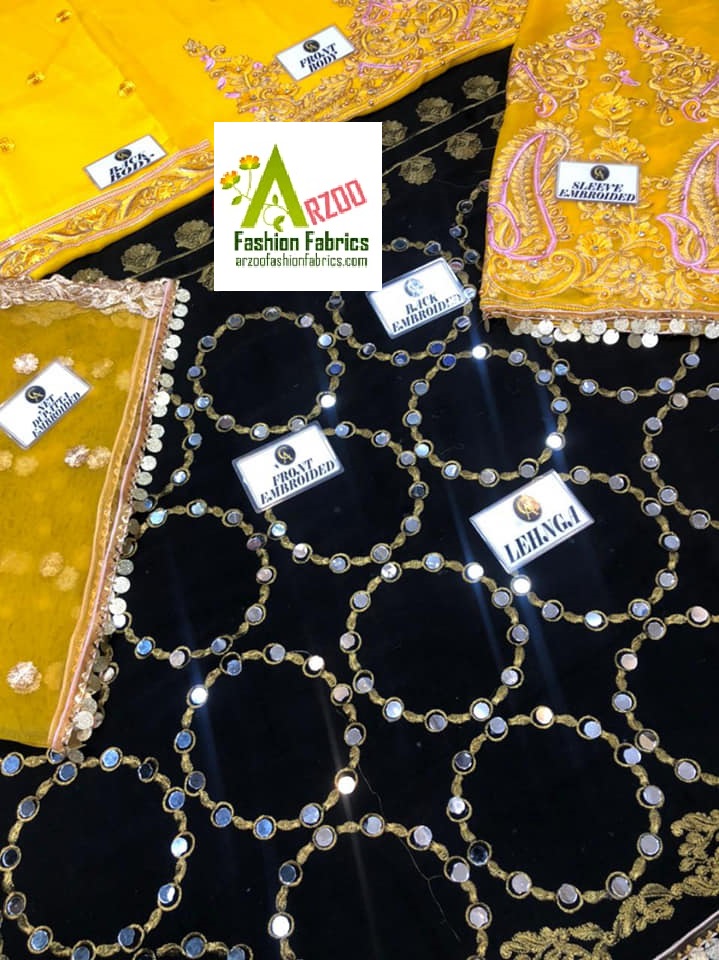 Kashee's Bridal Chiffon Embroidered 2021 with Ne Emb Dupatta (3Pc)