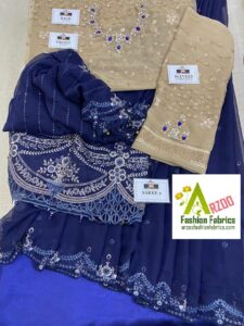Maria.b Saaree Chiffon Embroidered 2021 with Silk Trouser