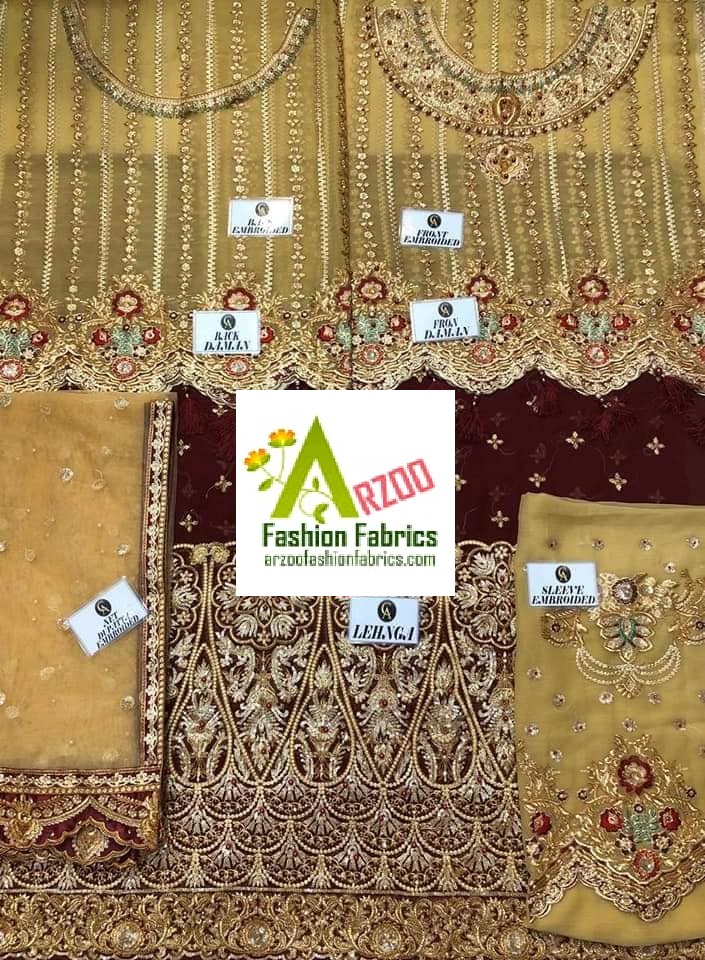 Neelum Munir Bridal Chiffon Embroidered 2019 with Net Emb Dupatta, Chiffon Emb Sharara