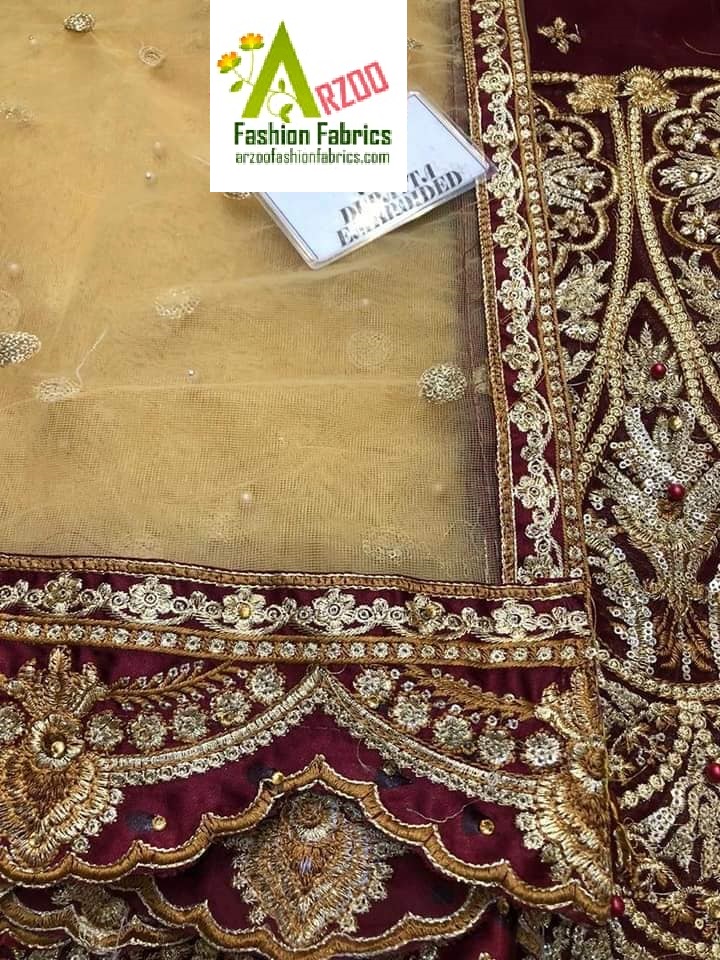 Neelum Munir Bridal Chiffon Embroidered 2019 with Net Emb Dupatta, Chiffon Emb Sharara
