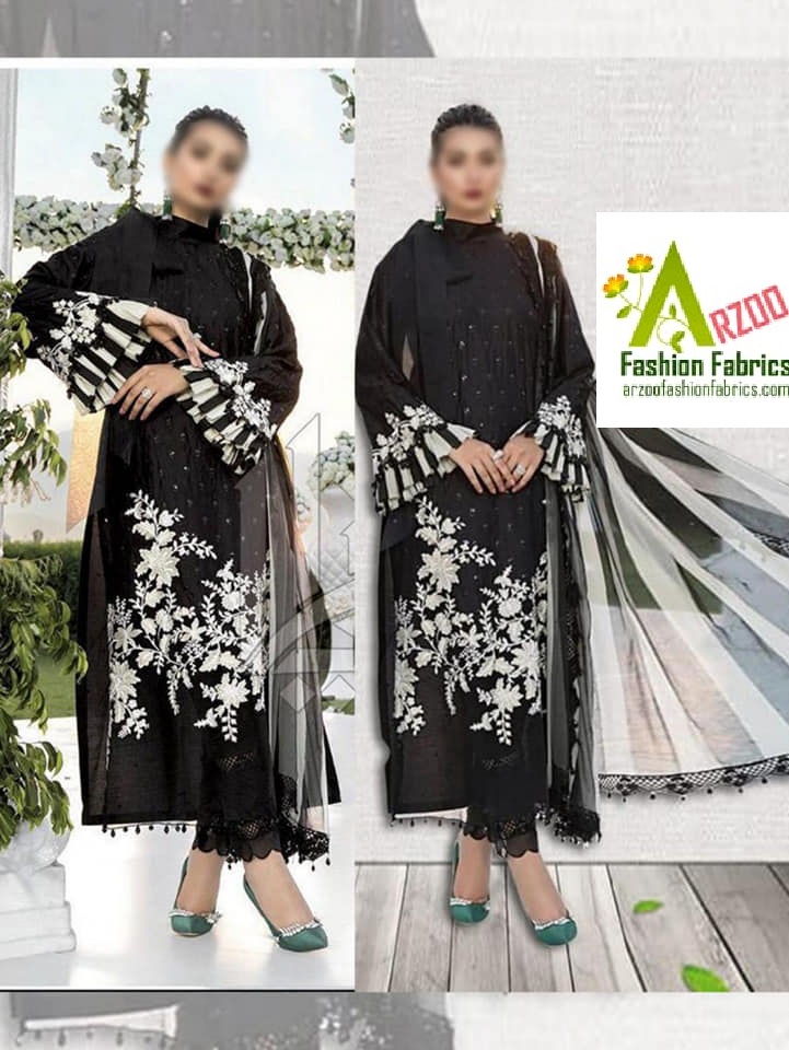 Zebra Print Cotton Embroidered 2021 with Digital Print n Laced Chiffon Dupatta, Malai Trouser (3Pc)