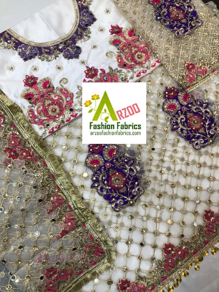 Kashee's Bridal Net Mirror Embroidered 2021 with Net Emb Dupatta