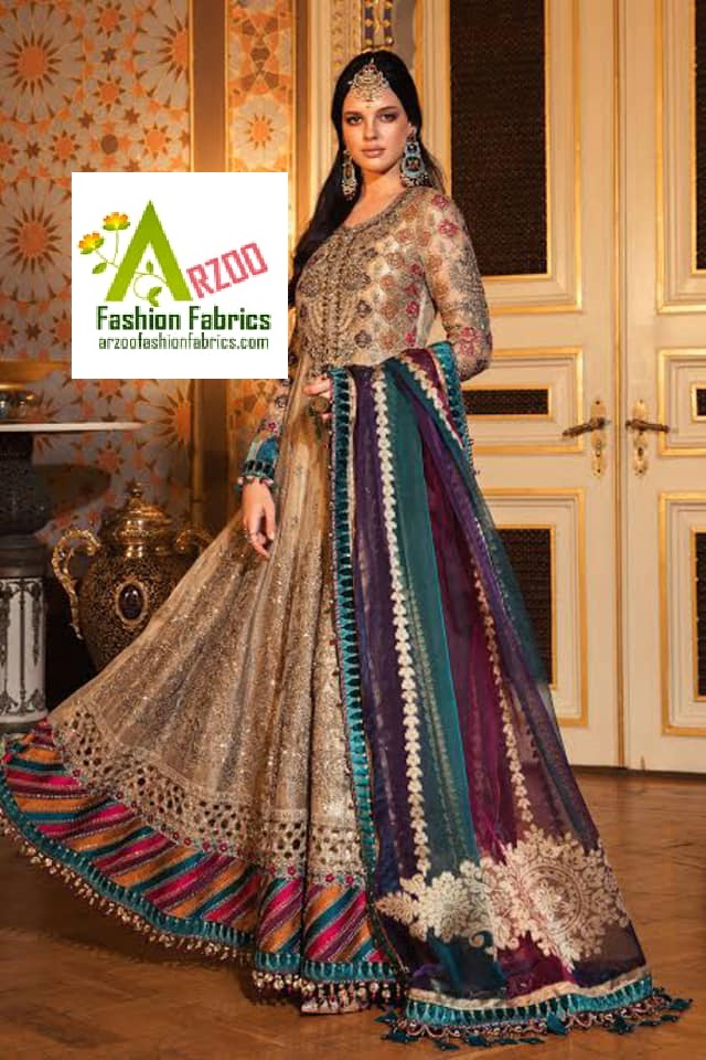 Maria.b Maxi Net Embroidered 2021 with Jacquard Emb Dupatta, Silk Trouser