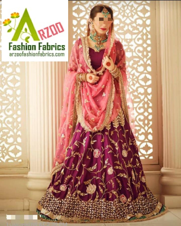 Indian Vipul Bridal Chiffon Embroidered 2021 with Chiffon Emb Dupatta, Malai Trouser