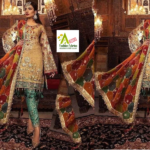 Maria.b Net Embroidered with Digital Silk Emb Dupatta