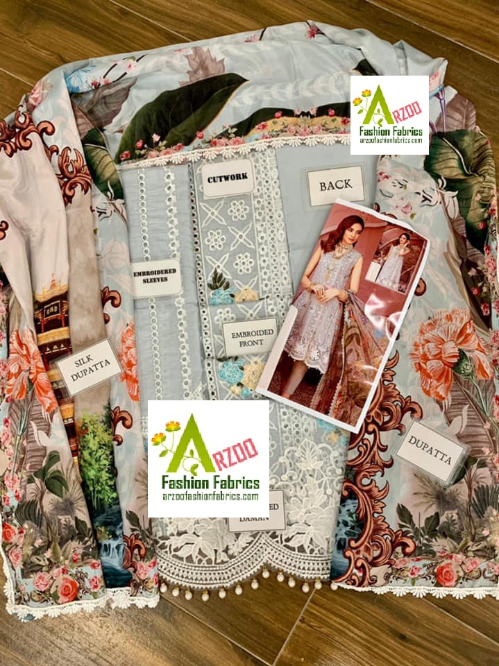 Noor by Sadia Asad Lawn Chikankari Embroidered 2021 with Digital Print Silk Dupatta (3Pc)