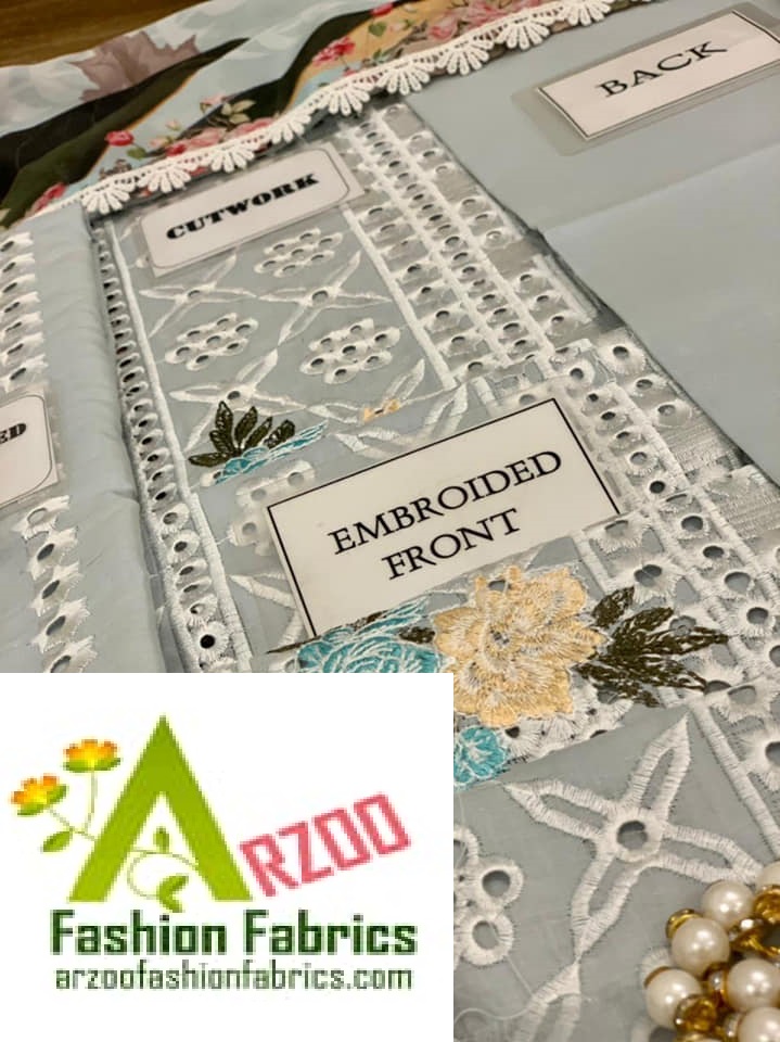 Noor by Sadia Asad Lawn Chikankari Embroidered 2021 with Digital Print Silk Dupatta (3Pc)