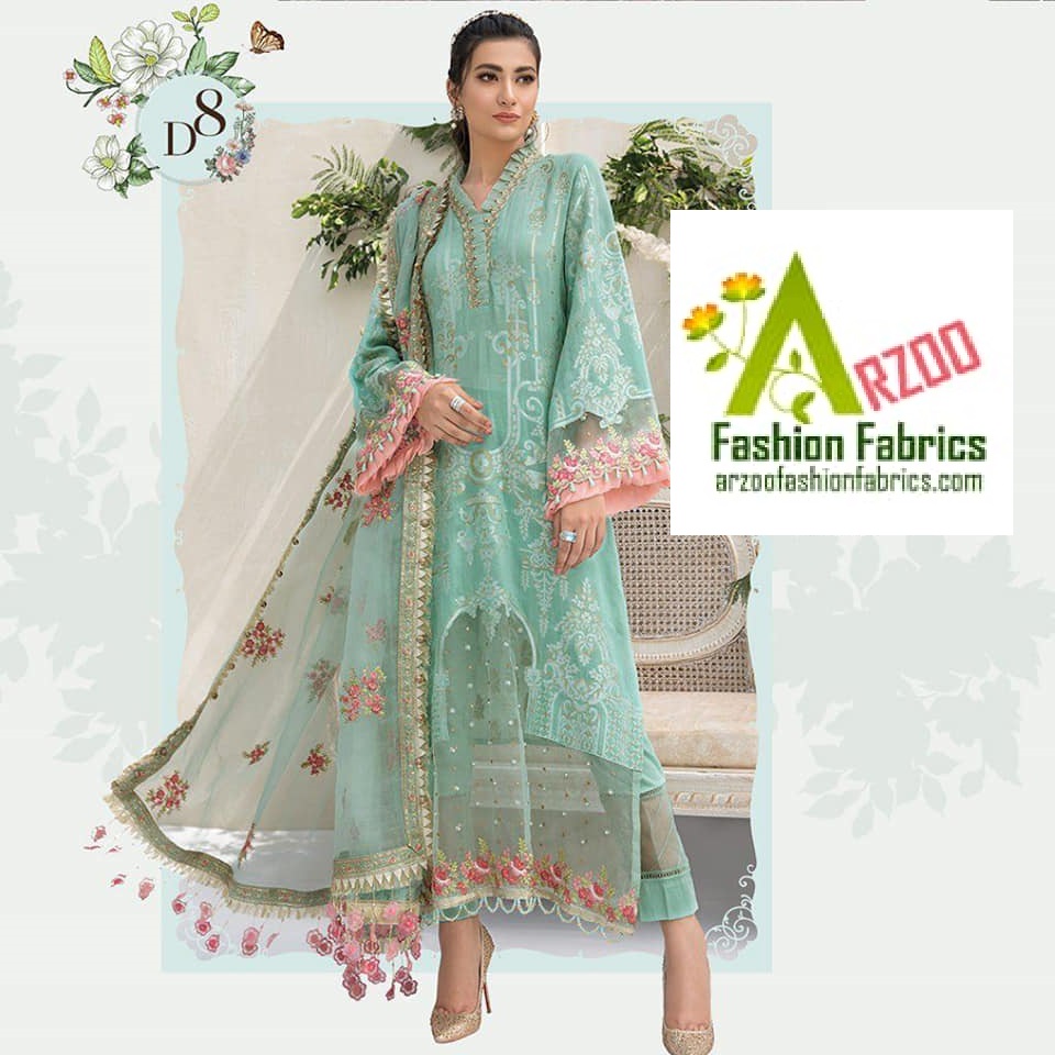 Maria b Lawn Jacquard Embroidered 2021 with Net Emb Dupatta (3Pc