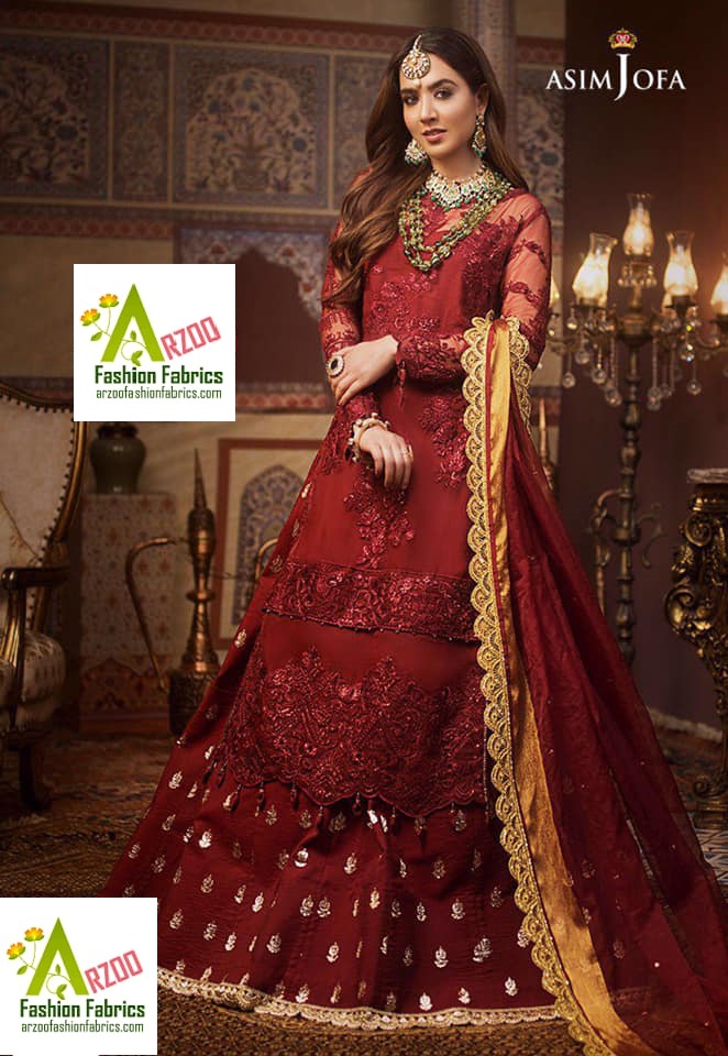 Asim Jofa Chiffon Embroidered 2021 with Chiffon Emb Dupatta Chiffon Emb Lehnga